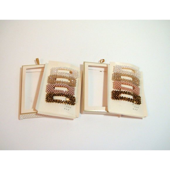 A New Day Beaded Hairclips Two Packs of Four Eight Pieces New - Picture 4 of 6